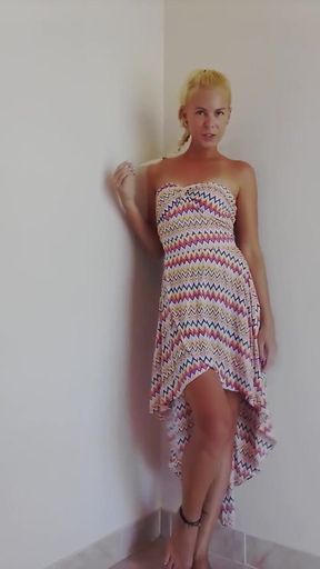 Seductive Strip off, Squirting Standing