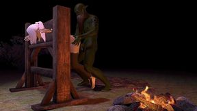 orc has his way with his elf prisoner - 3d hentai