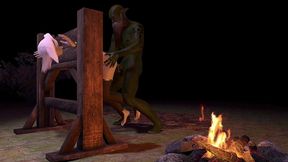 orc has his way with his elf prisoner - 3d hentai