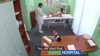 Doctor pulls sex toy from tight pussy during intimate hospital exam