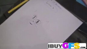 ”Teen Lesley fingering & double Dildo masturbate”