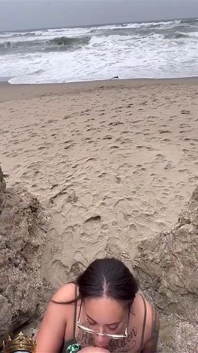 Marley Bee Sucks Dick at Ocean Beach in San Francisco