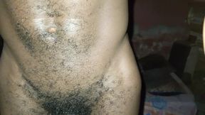 The Dark View of African Black Guy's Masturbation