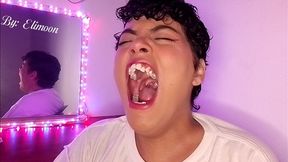 Sharing my yawns with you. Yawning in close-up