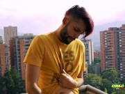 Jerking Off My Big Uncut Cock In The Balcony Did I Get Caught? Camilo Brown