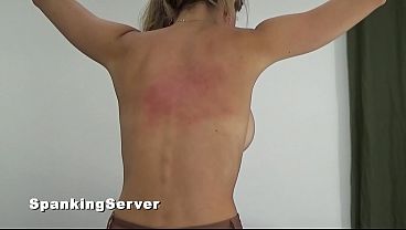 Vicky gets a bare back whipping from the Lady 0405