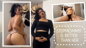 Slutty Latina Stepmom Turns Stepson's Breakup into Hot Fuck Session - Big Dildo Ride & Drooling Titty Play