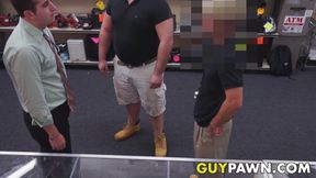 Naughty pawn broker deeply dicking his customer