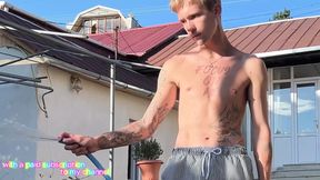 Backstage Caught a Guy with a Big Dick Looking at Me and Jerking off, Deepthroat Blowjob and Anal Fuck Part 1