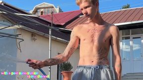 Backstage Caught a Guy with a Big Dick Looking at Me and Jerking off, Deepthroat Blowjob and Anal Fuck Part 1