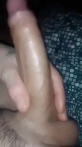 Solo big white cock maturbating in bed