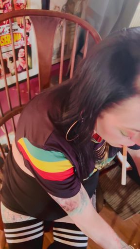 British Mom Tina Snua Double Pumping A Cigarette - Smoking Smoker Smokes OMI OME Drifting