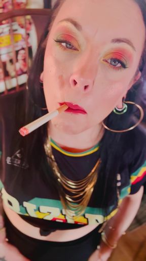 British Mom Tina Snua Double Pumping A Cigarette - Smoking Smoker Smokes OMI OME Drifting