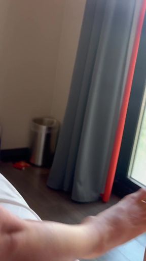 POV Amateur Threesome in Hotel Room with Malen Ibiza