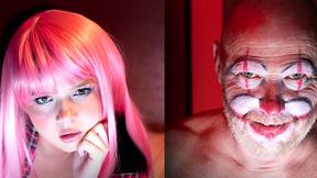 ”Tiny stepdaughter teen unexpected webcam session with step dad”