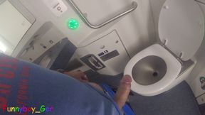 Got horny on the train and jerked off in the toilet. Unfortunately, there wasn't enough time to cum.