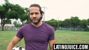 Athletic Latino discovers gay side through bare sex and facial