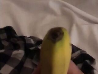 Sucking the peal off your banana!