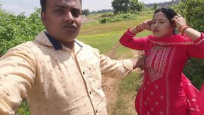 Beautiful Bengali girl boobs show in outdoor with her boyfriend