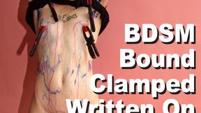 Gia Rossi & Master Hand BDSM Bound Clamped Written On GBA7FA+GBA7DA