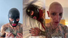 human fuck-doll experiment: latex-doll vilja s ass-only workout, gag-hole training & sloppy facial bath