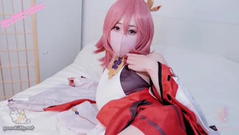YuzuKitty's Yae Miko Cosplay Fantasy: Rough Love and Creampie Delight