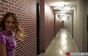 Stepbrother starts caressing and fingerin that step pussy