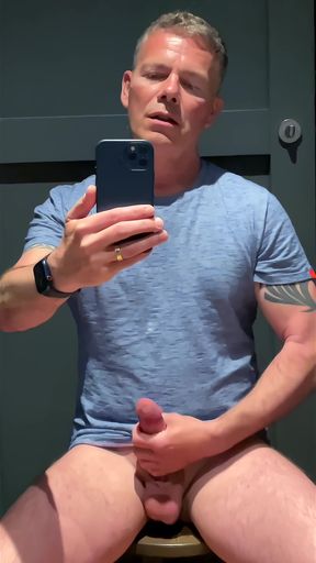 Risky Fitting Room Wank: Next Cubicle Guy Hears Me Cumming - Huge Cumshot