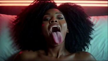 30sec AI Animation: Funny Ebony tongue show