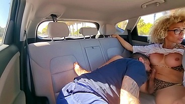 Danny Sucks Trans Dick in taxi around Miami