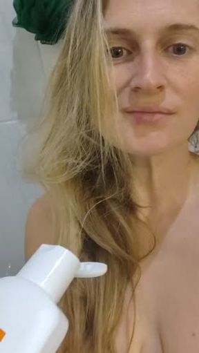 In the shower
