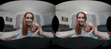 Charlie Red mesmerizes with daring redhead passion in close-up