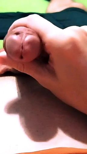 Guy Jerking off His Cock Hard to Cum with Sweet Cum