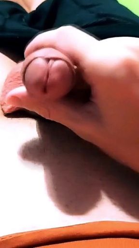 Guy Jerking off His Cock Hard to Cum with Sweet Cum