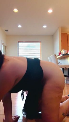 Spooky Dress Trans Bimbo MILF Striptease and a Bad Pumpkin Fall