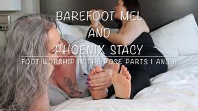 Barefoot Mel & Phoenix Stacy Foot Worship in the Pose Full