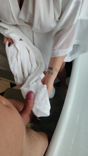 Stepmommy Takes Her Stepson to Pee on Him and Make Him Pee Too.