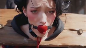 Lesbian Bondage: Tied Up Woman Ass Fucked with Strapon