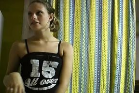 Slim and attractive German teen gets her shaved twat pleased