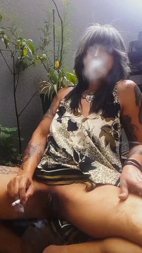 Outdoor Smoke Tease - Watch Me Play in the Sun