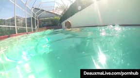 Hot Milf Deauxma Nude Swims & Rubs Tits In PornStar Pool