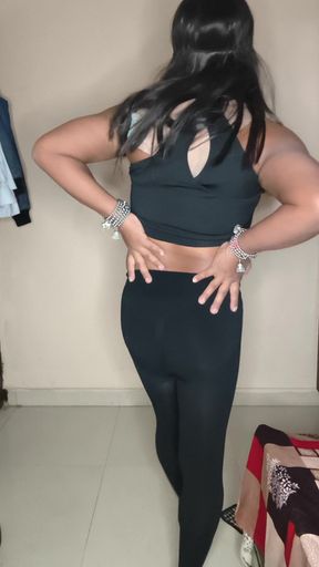 Crossdresser in tight pant