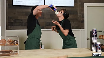 Employee Twink Joey Mills Pulls Brogan Through The Window To Try His Cream Substitute - TWINKPOP