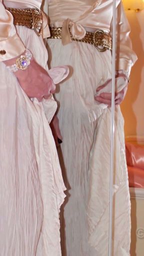 Public Posed In Smooth Sheer Silk &amp; Shiny Nylon Stockings   Clip 1
