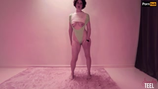 Naughty Jennifer PEW PEW's her Butthole with a Shoulder Wedgie