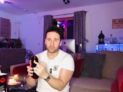 Marc McAulay using blowjob flashlight and info before getting naked