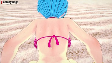 Bulma on the beach - Dragon ball Z - Premium version