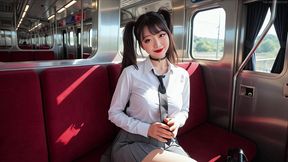 creampie in train - japanese nympho hunts for lone passengers (ai video)