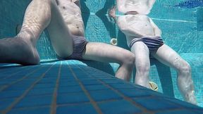 stepdad and son finally alone in the home jacuzzi