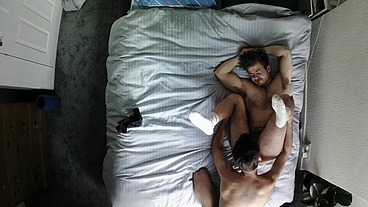 Hot Jock bareback fucks hot muscular trans man after worshipping and eating his hairy pussy